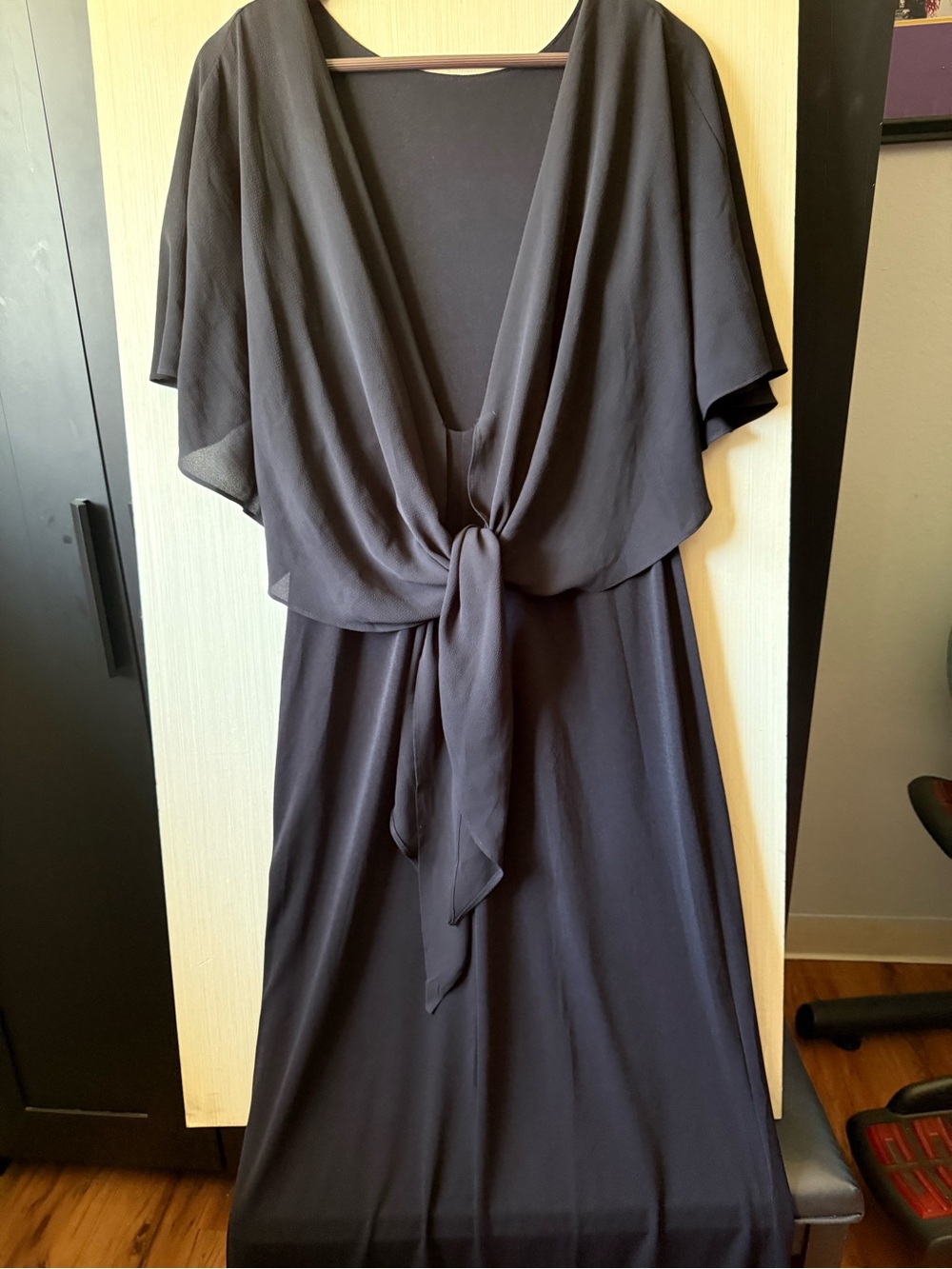 Black Tie-Front Maxi Dress